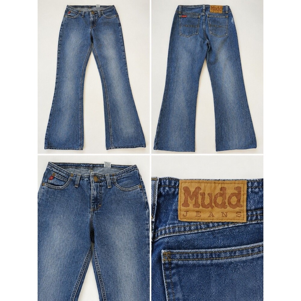 Mudd Women’s Low Rise Medium Wash Flared Denim Jeans 5-Pocket Size 5